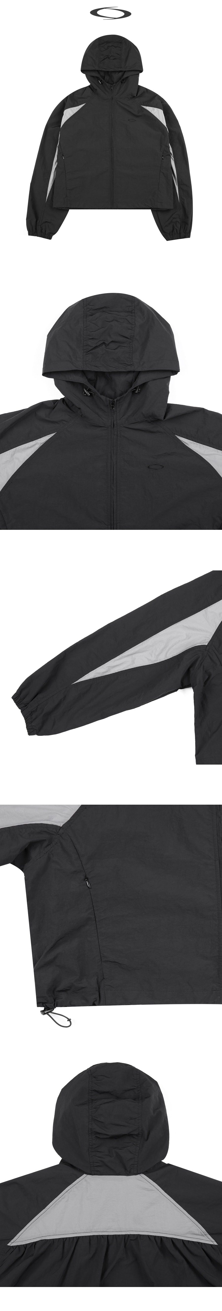CROP TRACK WIND JACKET - 2 COLORS BLACK