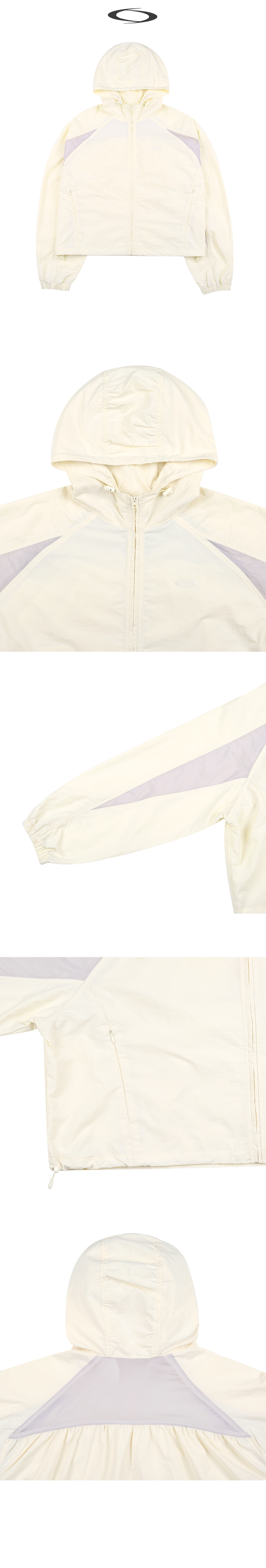 CROP TRACK WIND JACKET - 2 COLORS IVORY