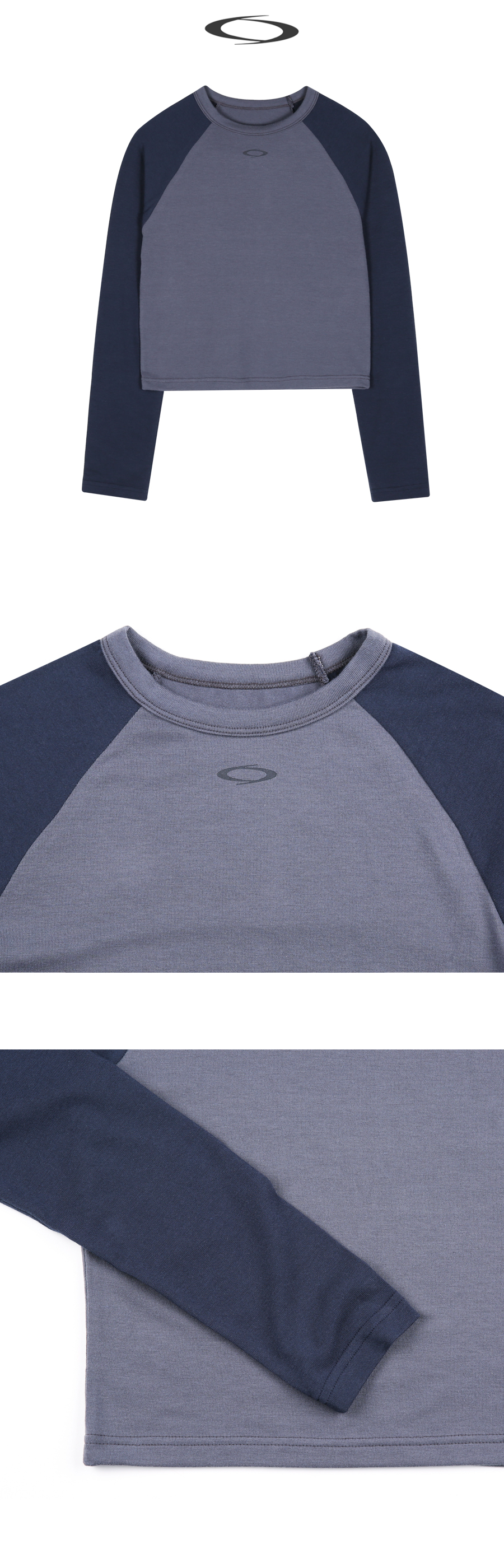 RAGLAN CROP LONG SLEEVE - 2 COLORS NAVY