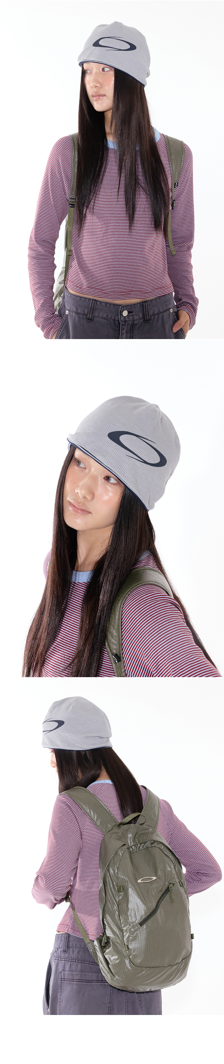 REVERSIBLE LOGO BEANIE - 3 COLORS PINK