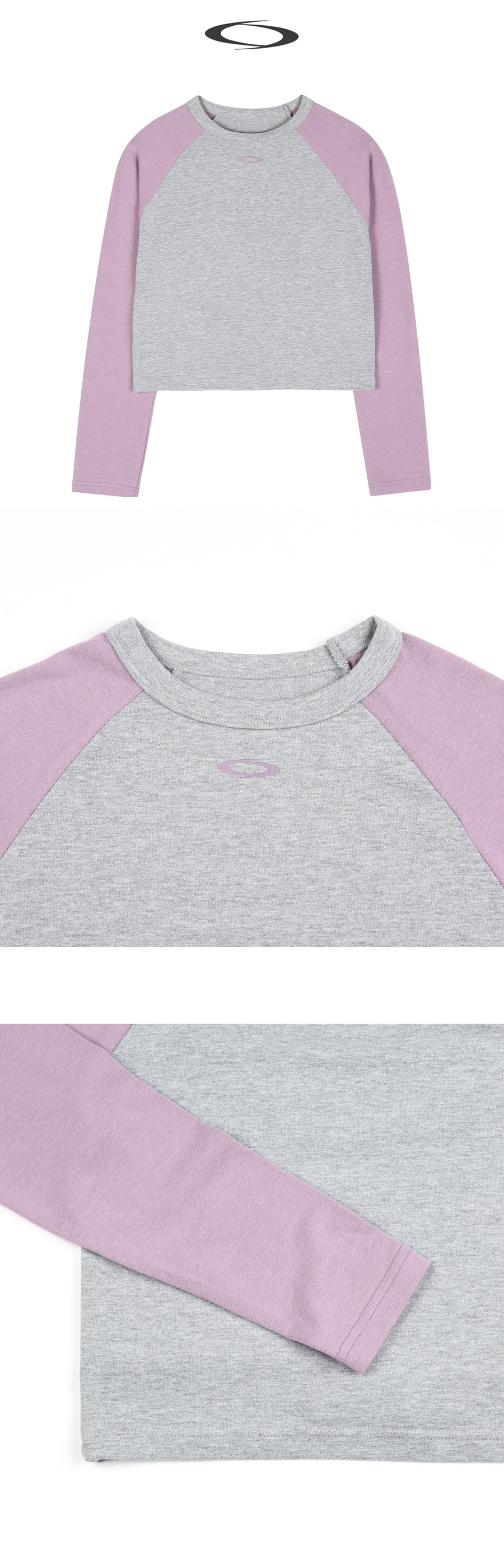 RAGLAN CROP LONG SLEEVE - 2 COLORS PINK