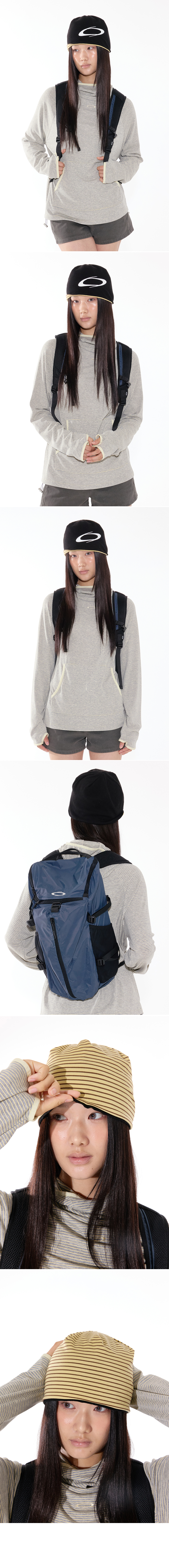 REVERSIBLE LOGO BEANIE - 3 COLORS BLACK