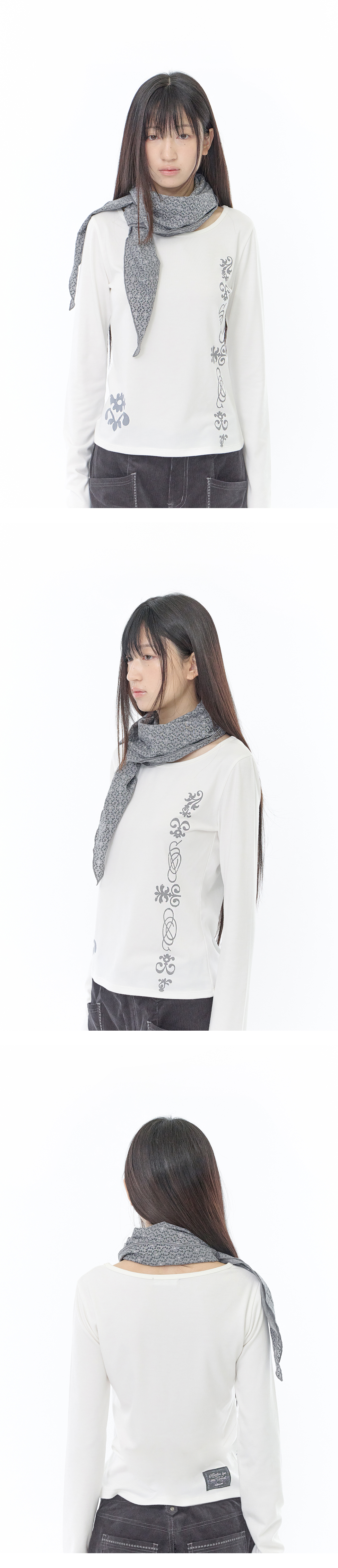 FLOWER SCARF - 2 COLORS PURPLE