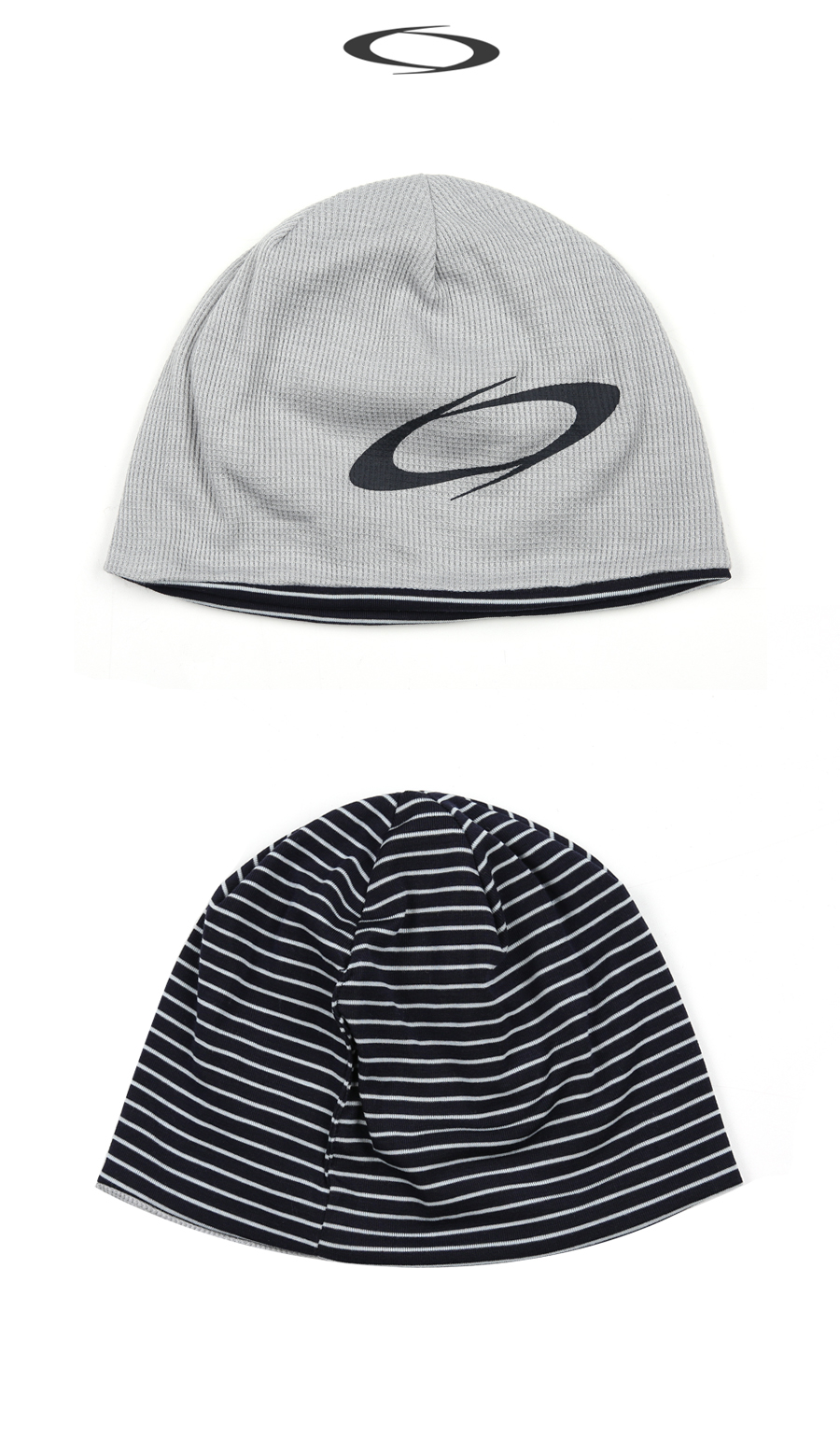 REVERSIBLE LOGO BEANIE - 3 COLORS GREY