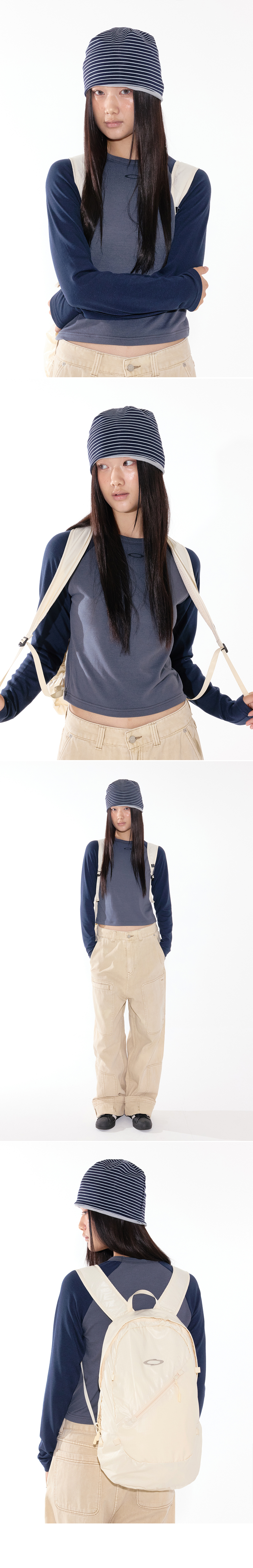 RAGLAN CROP LONG SLEEVE - 2 COLORS NAVY