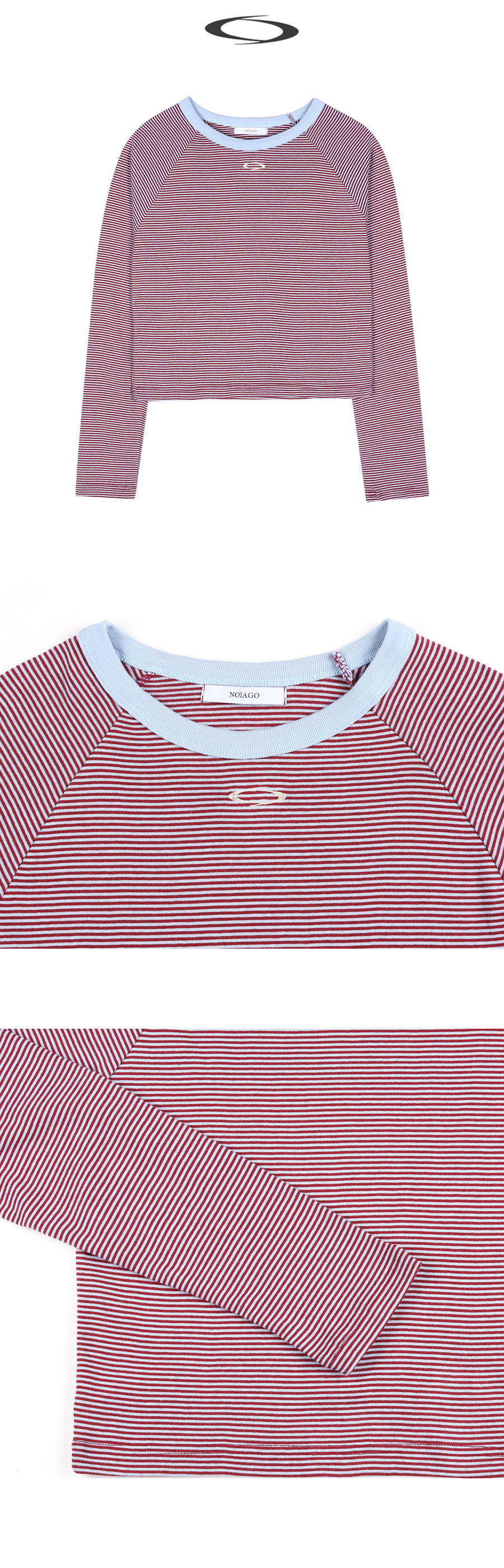 STRIPE CROP LONG SLEEVE - 2 COLORS WINE