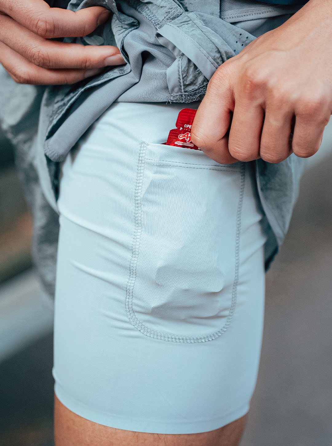2IN1 SHORTS 002 - 2 COLORS GREY