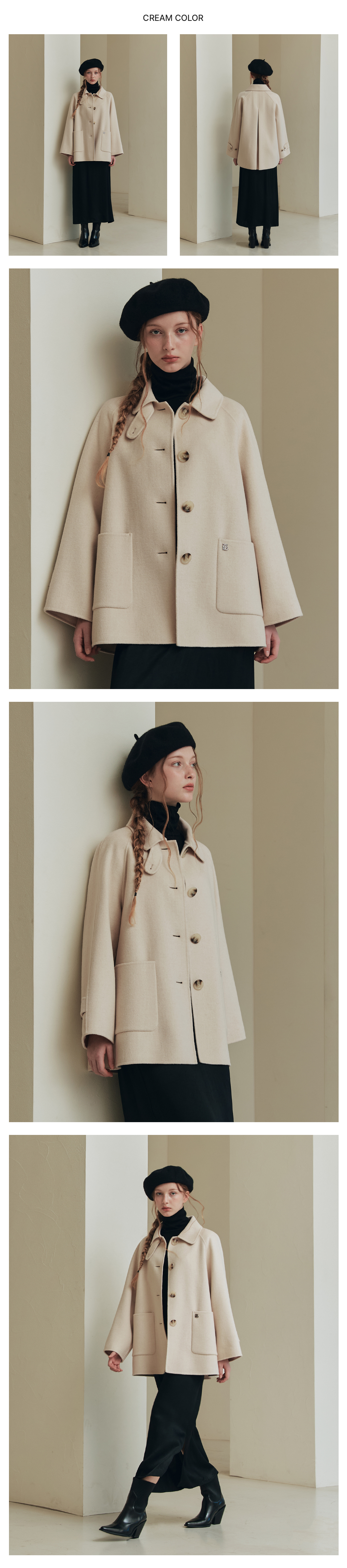 MUSINSA | ZEROSTREET [6 Colors] Handmade A-line Wool Half Coat