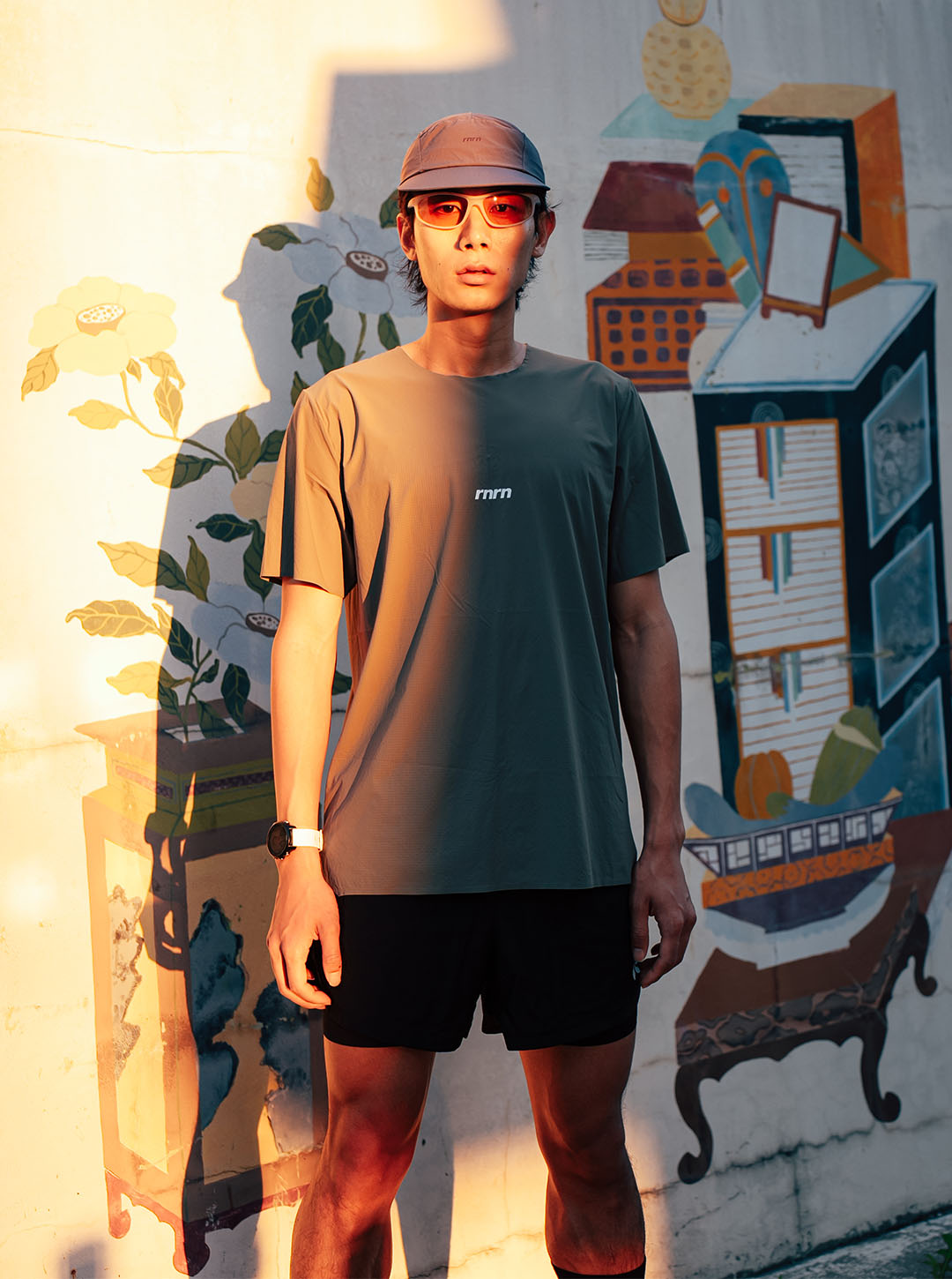 SHORT SLEEVE RUNNING TEE - 4 COLORS BROWN