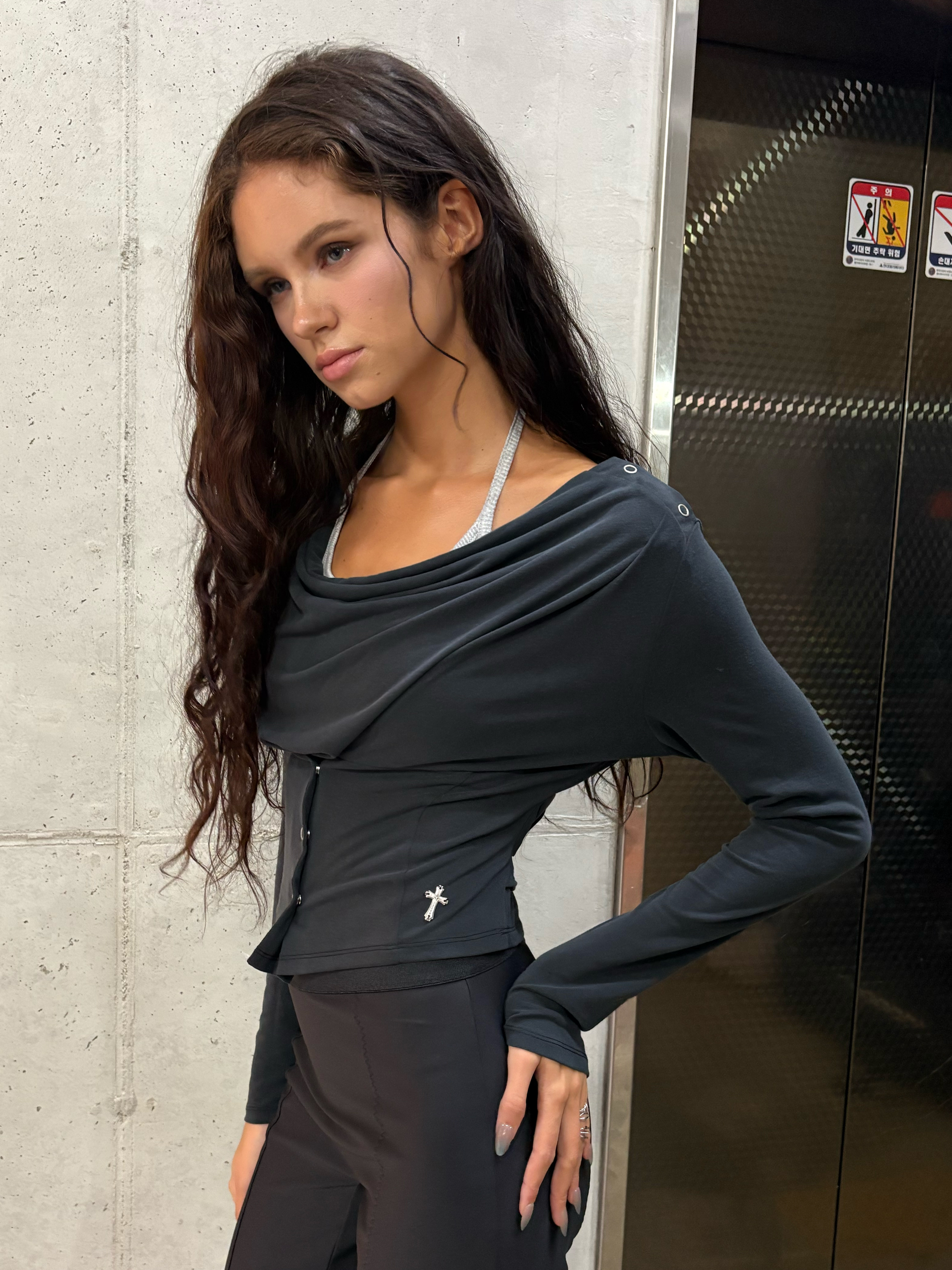 ECRU COWL TOP - 3 COLORS BLACK