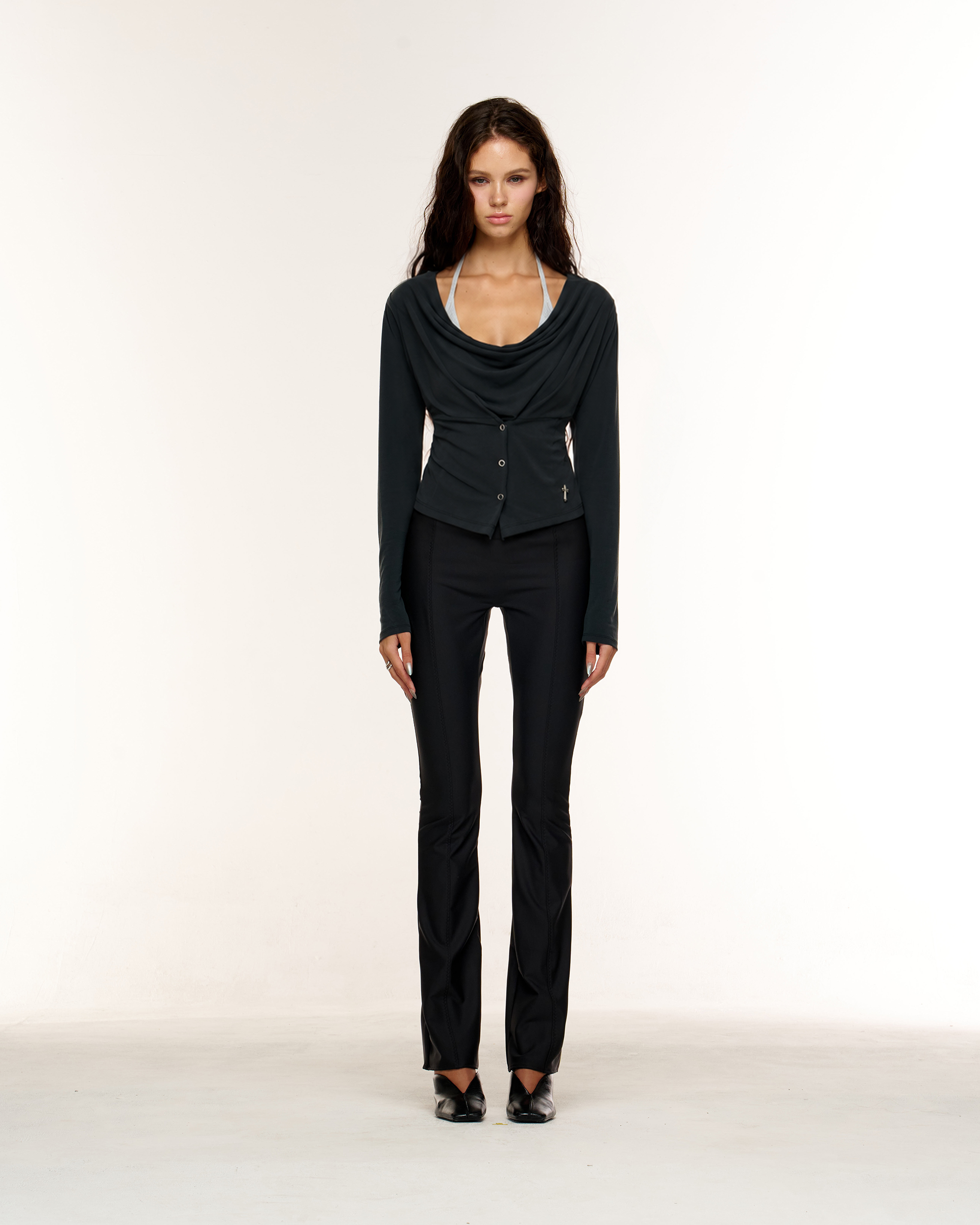 ECRU COWL TOP - 3 COLORS BLACK