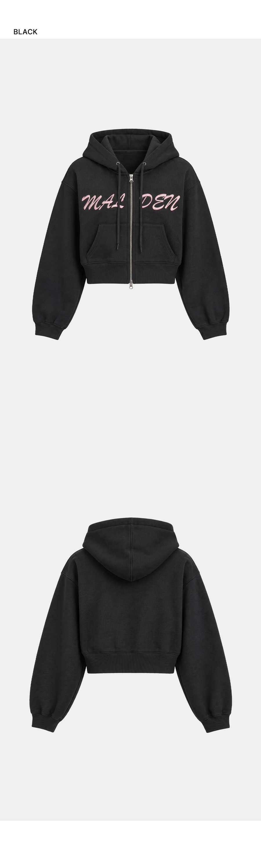 LETTERING LOGO CROP ZIP-UP HOODIE 