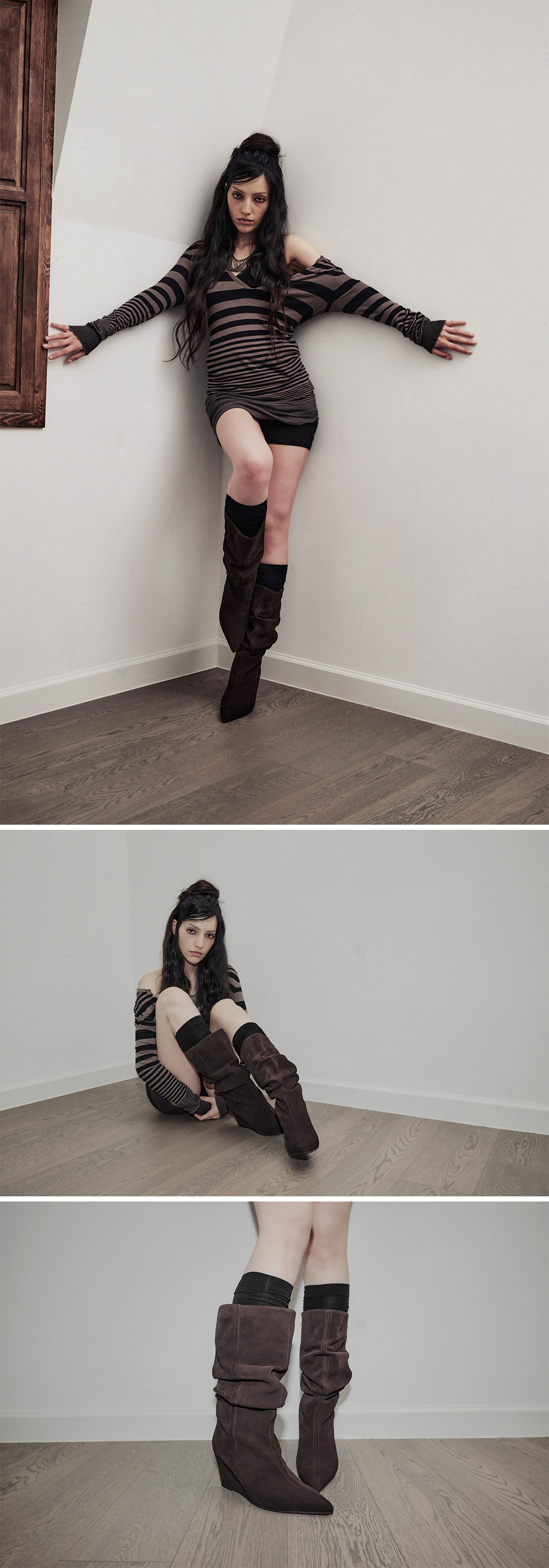 MUSINSA | IHCNIK 309 Fade Wedge Boots / Brown