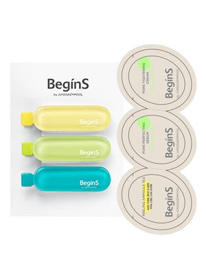 비긴스 바이 정샘물  비긴스 헤어 집게 핀 세트(3개) + 비긴스 포어라인 체험분 3매 (3열 샤셰 x 1개) 사은품 이미지