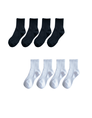 코마사면100% 미드삭스 4팩 (블랙/화이트) 사은품 이미지