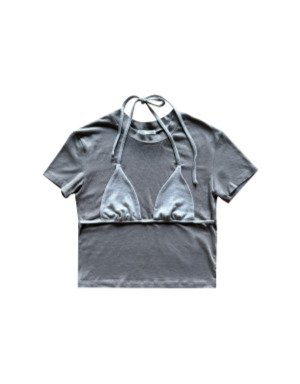 사은품 - 오데스 BRA LAYERED TEE - GREY