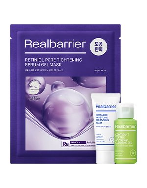 리얼베리어 레티니올모공타이트닝세럼겔마스크30G_1EA+컨트롤-T티트리AC쿨링클렌징젤30ML+세라마이드모이스처클렌징폼30ML 증정 (주문번호당 1회 제공)(누적증정) 사은품 이미지