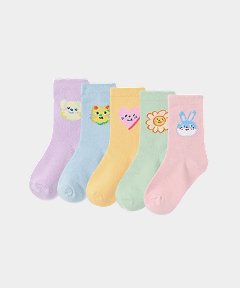 사은품 - 무신사 스탠다드 키즈 프렌즈 크루 삭스 5팩