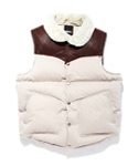 DOWN LEATHER VEST IVORY