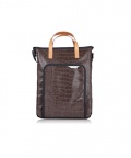 R TOTE CROCODILE DARK BROWN