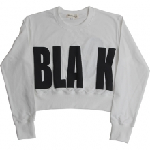 BLA K SWEAT T-SHIRTS W(IVORY)