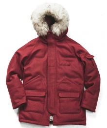 WOOL SNORKEL PARKA (carmine)