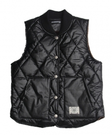 FAKE LEATER PADDING VEST