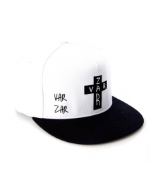 black cross logo 5 panel cap white