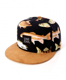 vintage fish 5 panel cap brown/black