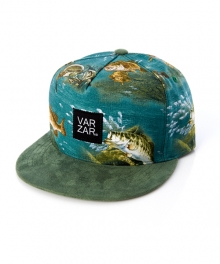 top rod fish 5 panel cap aqua