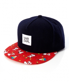 snoopy & woodstok 5 panel cap red/navy