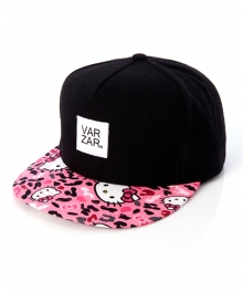 cheetah toss kitty 5 panel cap pink/black