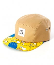 vtg 1990 the simpsons camp cap yellow/beige