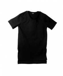 UNBALANCED LONG T-SHIRT - BLACK