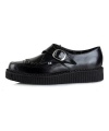 A8520 Black Leather Pointed Creepers