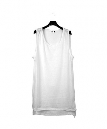 UNBALANCED LONG TANK TOP - WHITE