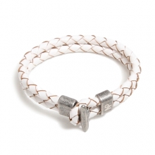 NP LEATHER BRACELET WHITE