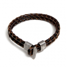 NP LEATHER BRACELET BLACK&BROWN