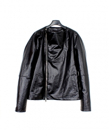 COLLARLESS RIDER JACKET(FAUX LEATHER)