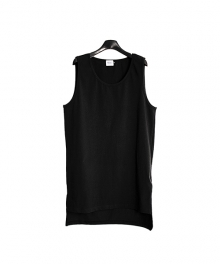 UNBALANCED LONG TANK TOP - BLACK