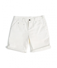 Washed Cotton Shorts Shine White