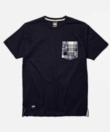 PATCHWORK POCKET TEE _ NAVY