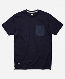 JACQUARD POCKET TEE _ NAVY