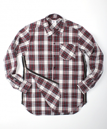 TARTAN SIDE-ZIP SHIRT (RED)