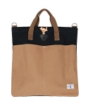 어레인지(ARRANGE) khaki & navy canvas tote bag