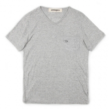 UBT 72 modal v-neck fish label_melange grey(남여공용)