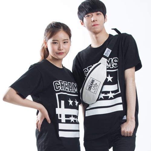 크림스랩(CREAMS LAB) [크림스랩] 크림스 플래그티 블랙(CREAMS FLAG TEE BLACK) - 27,000 | 무신사 스토어