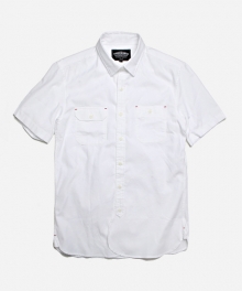 ROUND HALF SLEEVE SHIRT _ WHITE