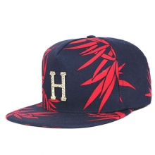 HUF HAMMERED METAL H BAMBOO STRAPBACK(Navy)