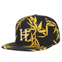 HUF HAMMERED METAL H BAMBOO STRAPBACK(Black)